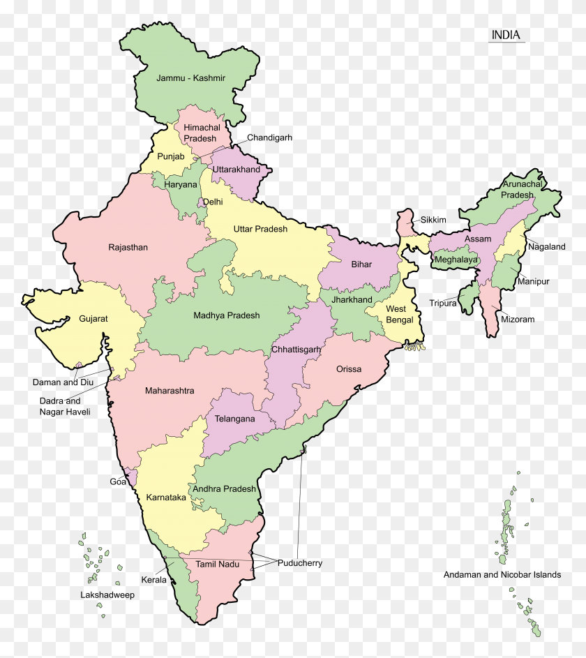 4965x5623 India Map En High Resolution India Map, Diagram, Plot, Atlas HD PNG Download