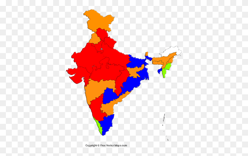 395x469 Descargar Png / Mapa De La India Png