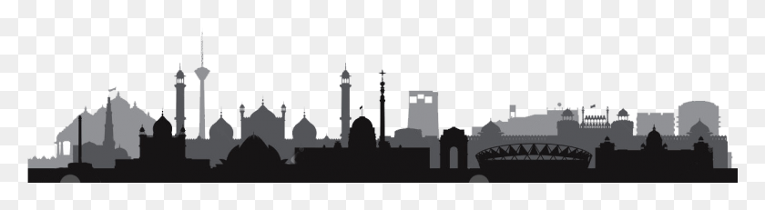 1276x281 India Skyline India Skyline Silhouette, Architecture, Building HD PNG Download