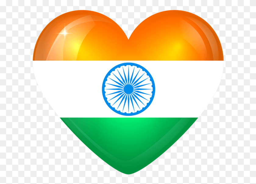 630x543 Иллюстрация Флага Индии С Любовью, Воздушный Шар, Шар, Сердце Png Скачать