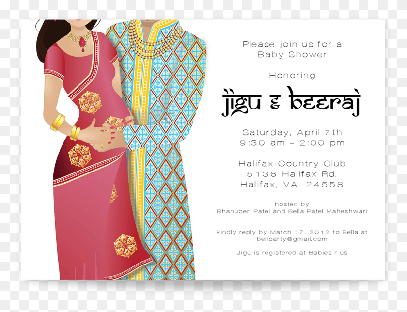 1032x773 Indian Baby Shower Invitation Baby Shower Invitation Card India, Clothing, Apparel, Robe HD PNG Download