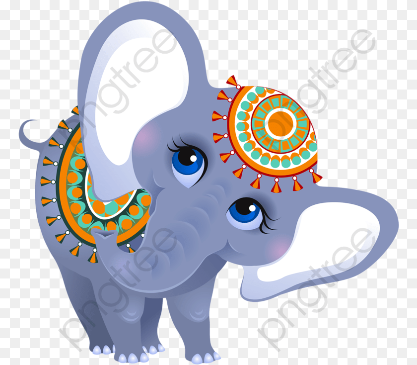 768x734 Indian Clipart Category, Pattern, Animal, Bear, Elephant Sticker PNG