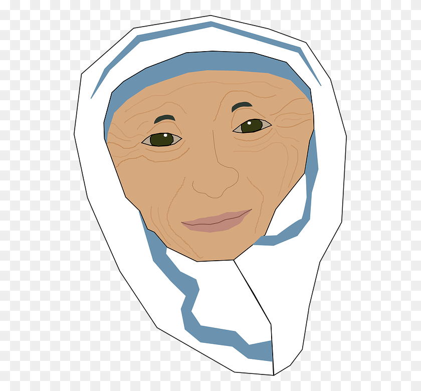 545x720 Indian Missionary Mother Mother Teresa Saint Mother Teresa Cartoon, Face, Head, Clothing HD PNG Download