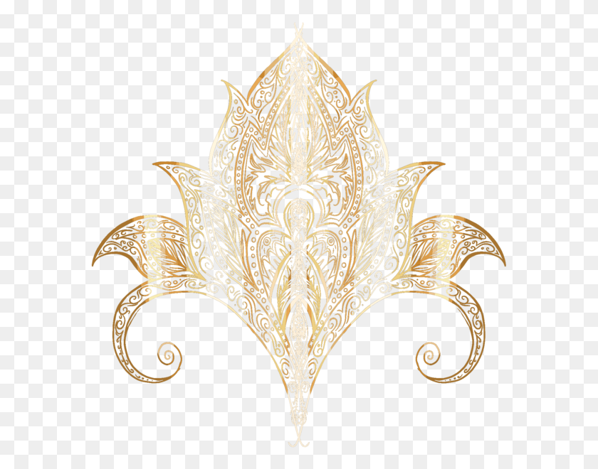 585x600 Indian Pattern Gold Indian Motif, Mask, Chandelier, Lamp HD PNG Download