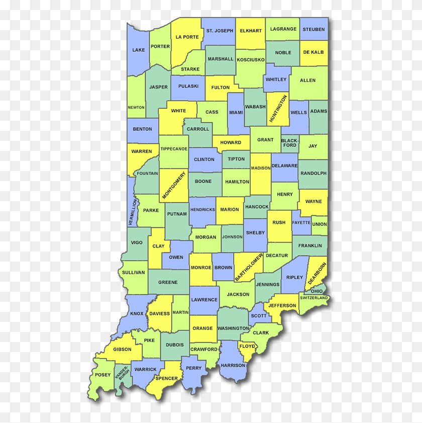 500x781 Mapa Del Condado De Indiana Png / Mapa Png