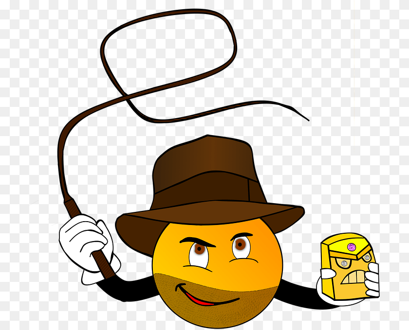 724x679 Indiana Jones Emoji Cartoons Indiana Jones Emoji, Clothing, Hat, Face, Head PNG