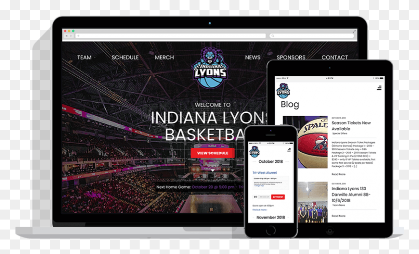 810x467 Indiana Lyons Basketball Responsive Website Design Beauty Salon Responsive Template, Mobile Phone, Phone, Electronics HD PNG Download
