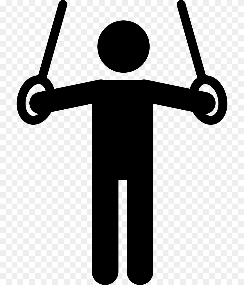 726x980 Individual Gymnast On Rings Gymnastics Icon, Person, Silhouette, People, Stencil PNG