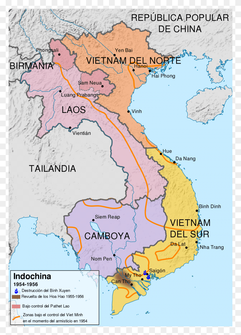 1500x2130 Indochina 1954 To 55 Map Es Svg In Of Guerra Da Indochina Mapa, Diagram, Plot, Atlas HD PNG Download