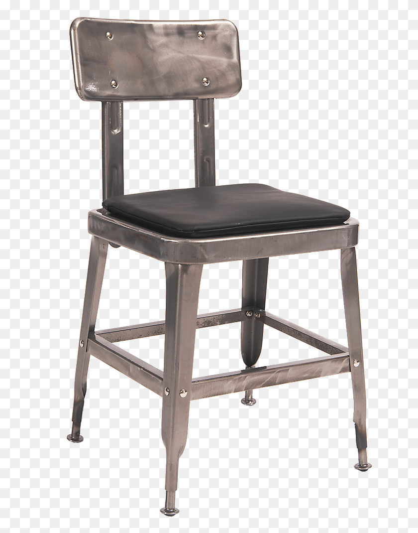 660x1010 Indoor Steel Chair With Clear Coat Finish And Black Chair, Furniture, Bar Stool HD PNG Download
