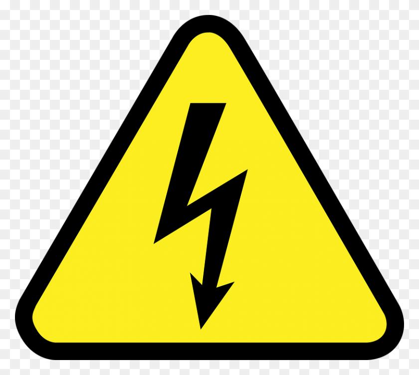 811x720 Industrial Safety Electric Danger Electric Shock Elektriciteit Gevaar, Triangle, Symbol, Sign HD PNG Download