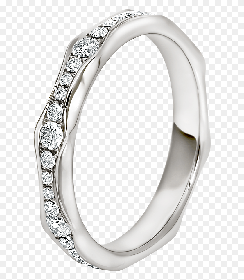 612x905 Infinito Wedding Band In Platinum Set With Full Pav Engagement Ring, Ring, Jewelry, Accessories HD PNG Download