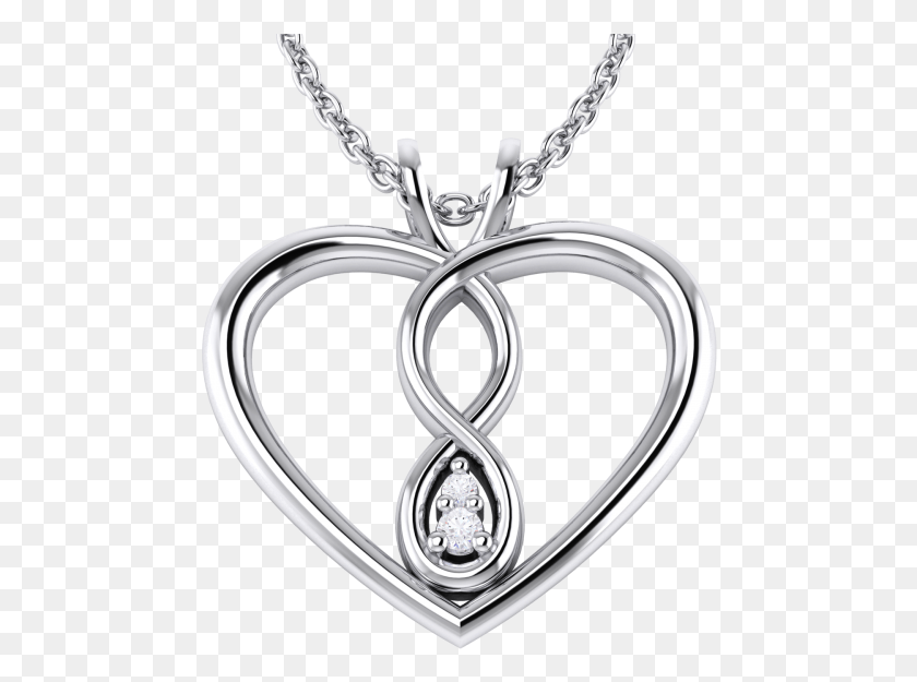 474x565 Infinity Heart Diamond Pendant Gold Heart Infinity Necklace Pendants, Locket, Jewelry, Accessories HD PNG Download