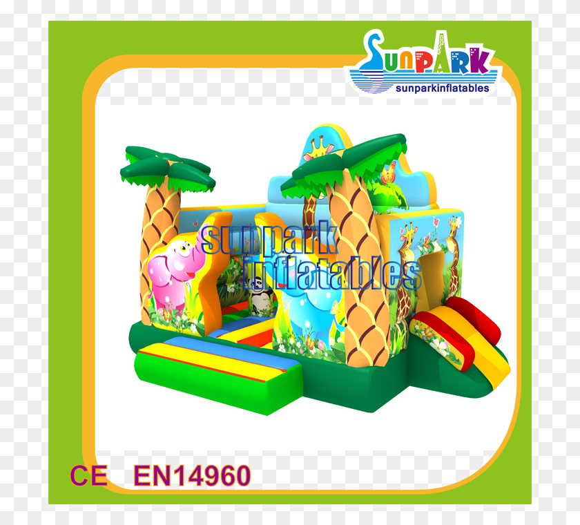 700x700 Inflatable Zoo Animals Jumping Bouncer Kids Jumping Filet Volley Pour Piscine, Indoor Play Area HD PNG Download