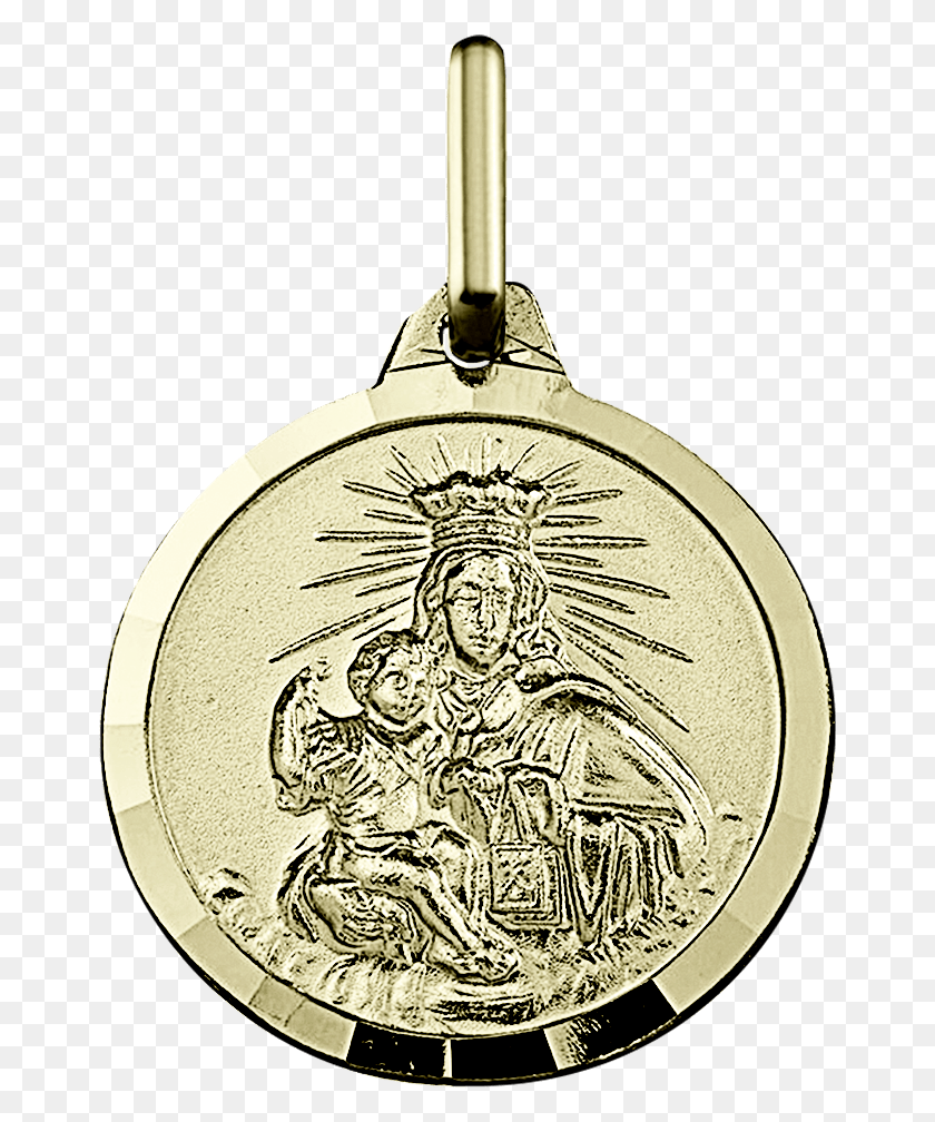663x948 Iniciomedallas De Oromedalla Virgen Del Carmen Circle, Gold, Symbol, Emblem Hd Png