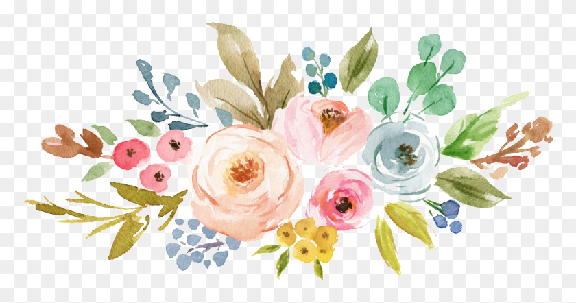 998x489 Ink Colorful Transparent Hand Painted Flowers, Plant, Graphics HD PNG Download