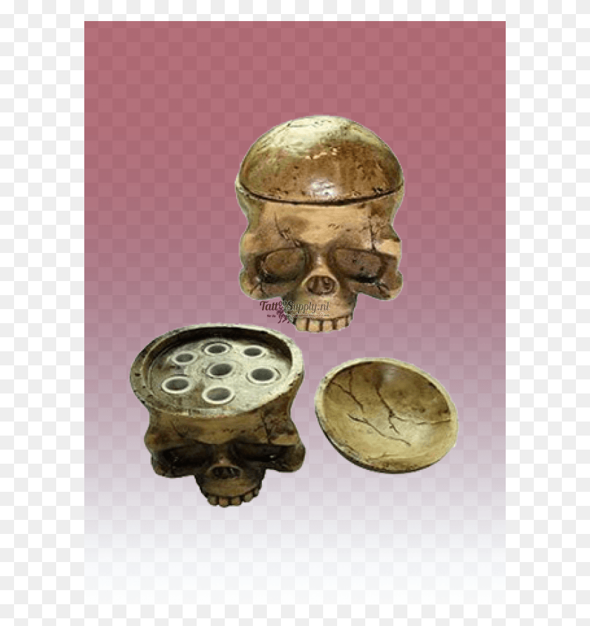 600x831 Ink Cup Holder Skull Tattoo, Bronze, Helmet, Clothing Descargar Hd Png
