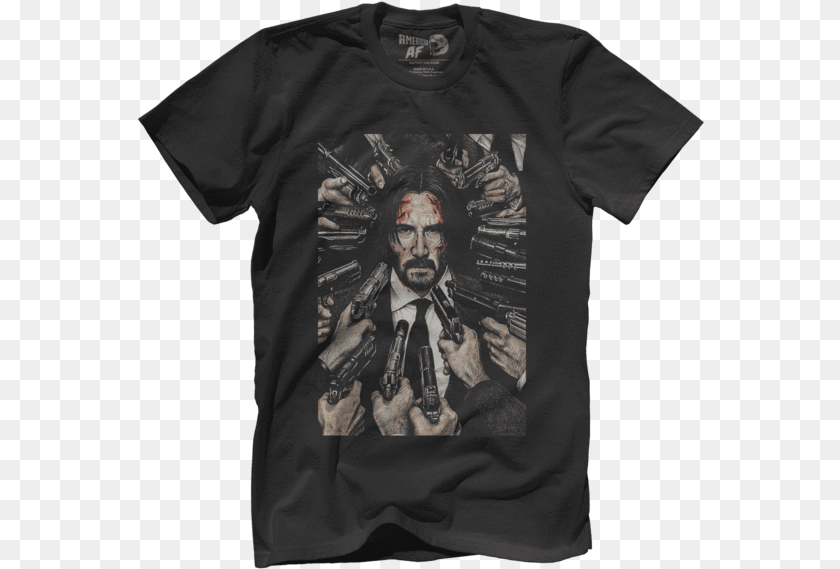 Inked John Wick Im Just Here For The Violence, Clothing, T-shirt, Shirt, Adult PNG
