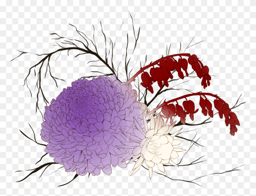 1246x936 Inkroot Bleeding Heart Flower Illustration, Plant, Graphics HD PNG Download