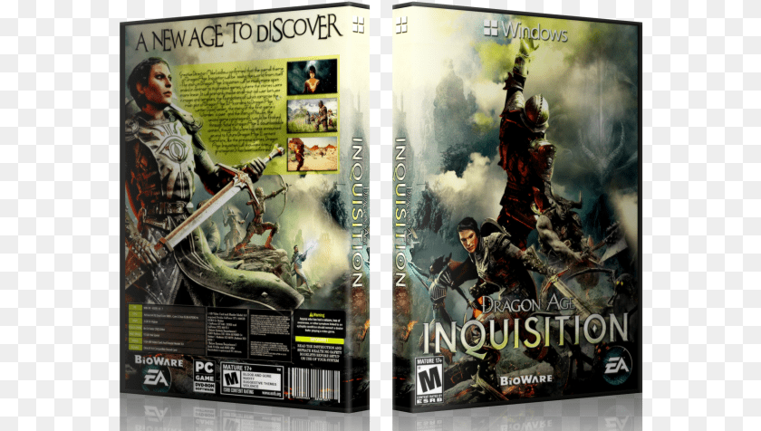 579x476 Inquisition Box Art Cover Dragon Age Inquisition Pc Box, Advertisement, Person, Poster, Book Clipart PNG