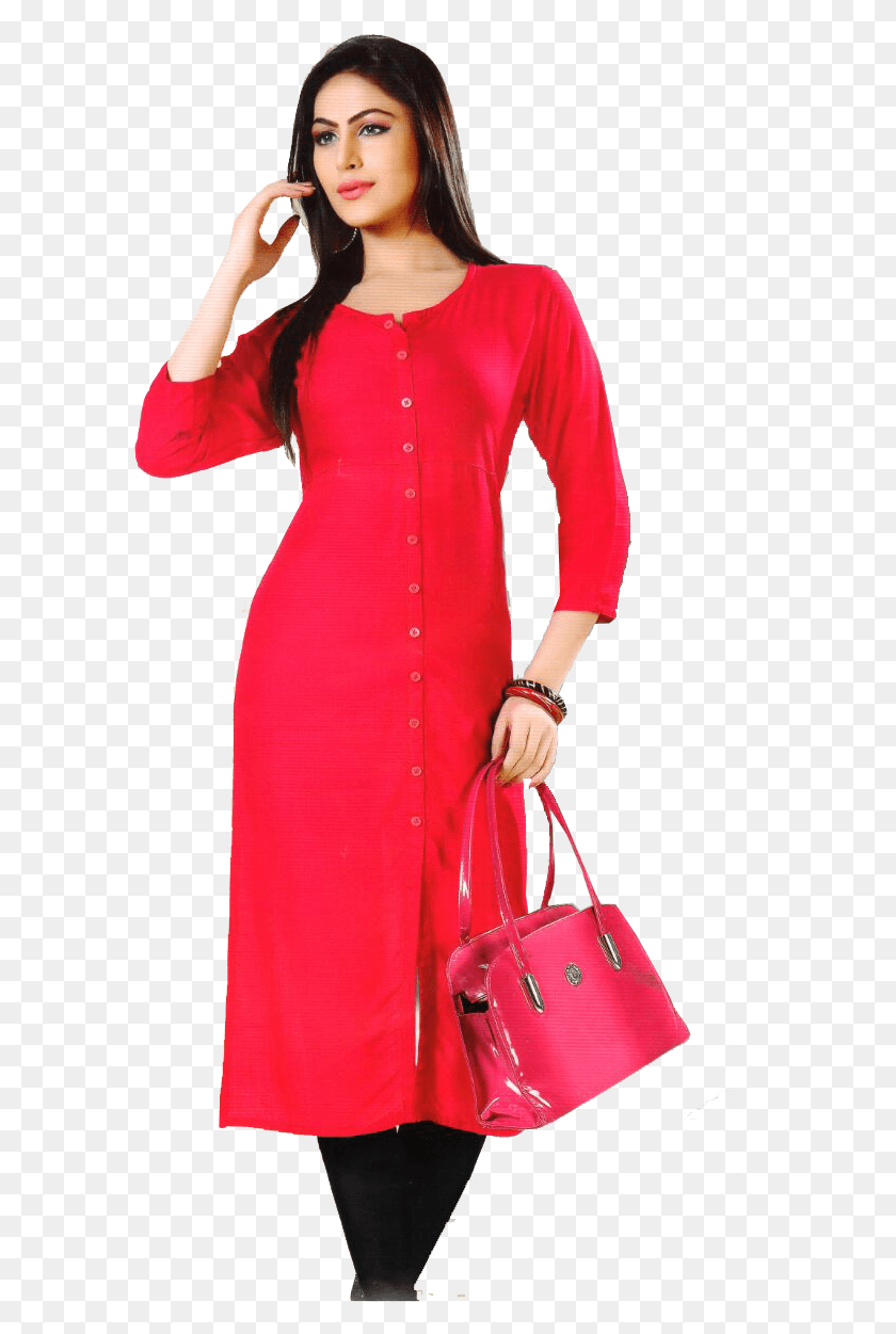 590x1191 Inr Per Each Kurti Czerwona Sukienka Z Wycitymi Ramionami, Clothing, Apparel, Handbag HD PNG Download
