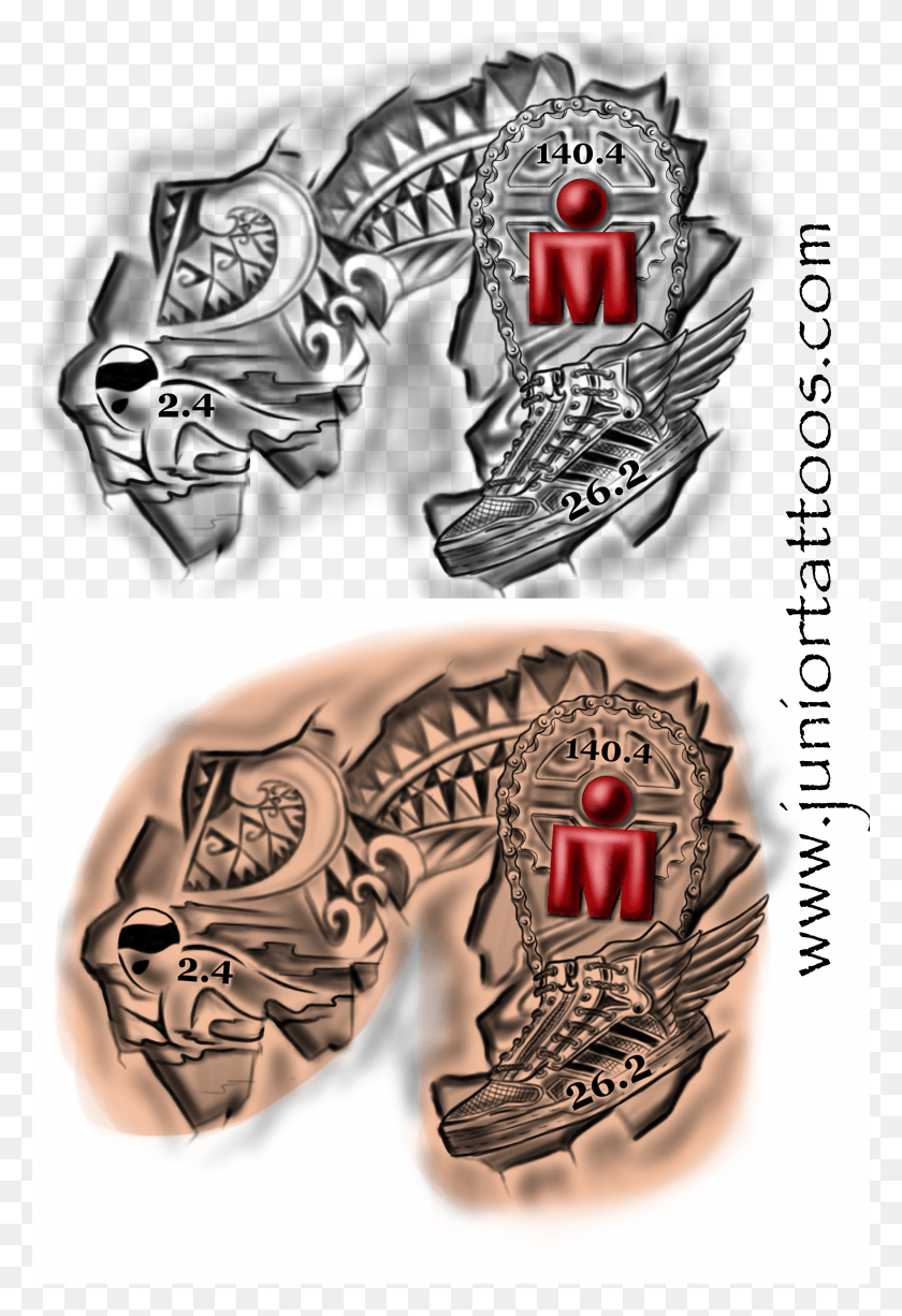 2778x4154 Descargar Inron Man Triatlón Media Manga Tatuaje Emblema Hd Png