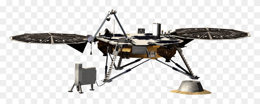 3511x1255 Insight Spacecraft Model Insight Lander Transparent Background, Machine, Helicopter, Aircraft HD PNG Download