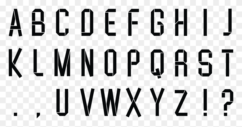 3657x1797 Вдохновленный Сложенными Полосками Бумаги, Я Создал Шрифт Monochrome, Text, Number, Symbol Hd Png Download
