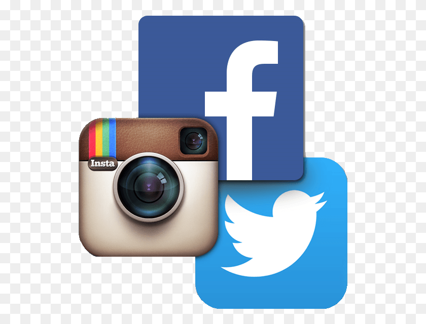 531x580 Instagram Facebook And Twitter Icons Social Media Facebook Twitter Instagram, Camera, Electronics, Digital Camera HD PNG Download