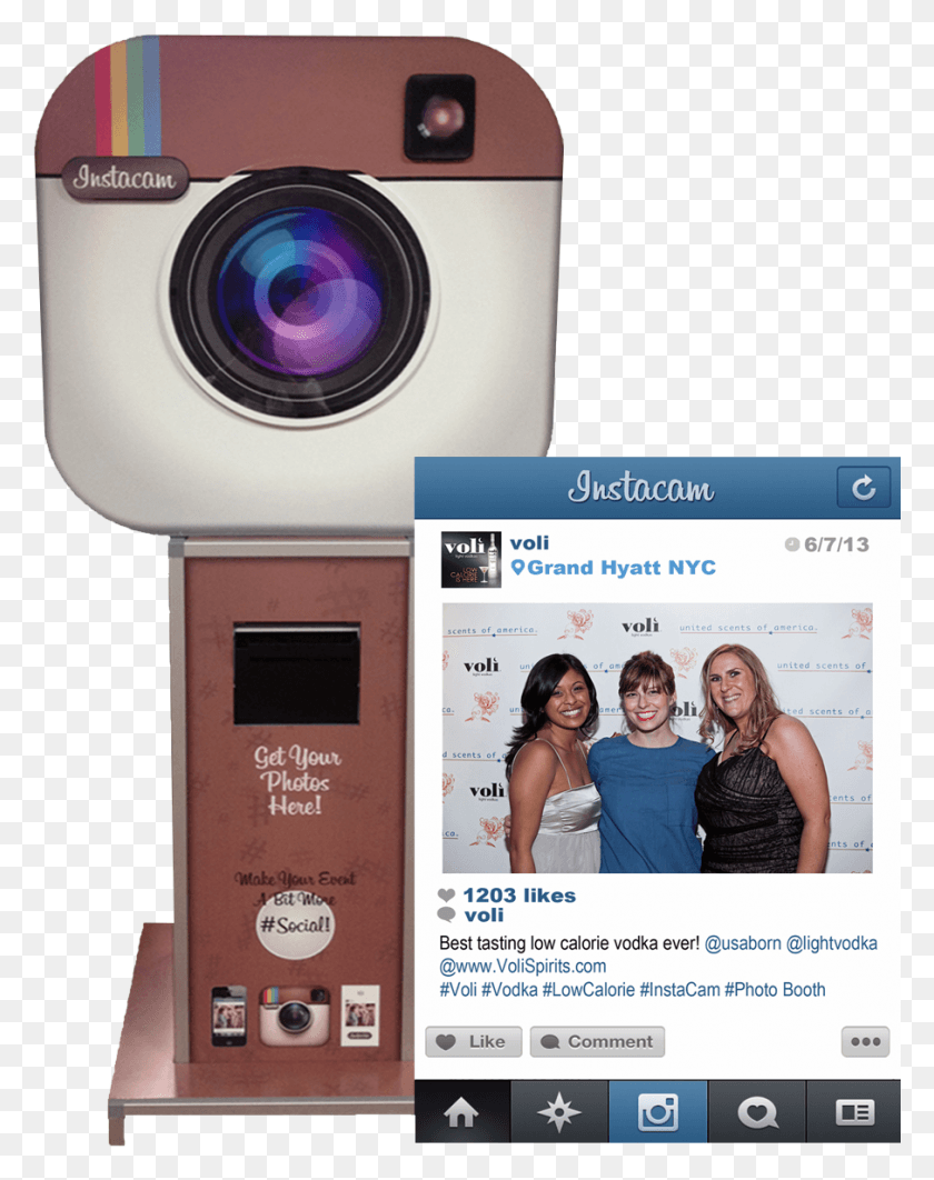 906x1165 Instagram Photo Booth Caption, Person, Human, Camera HD PNG Download