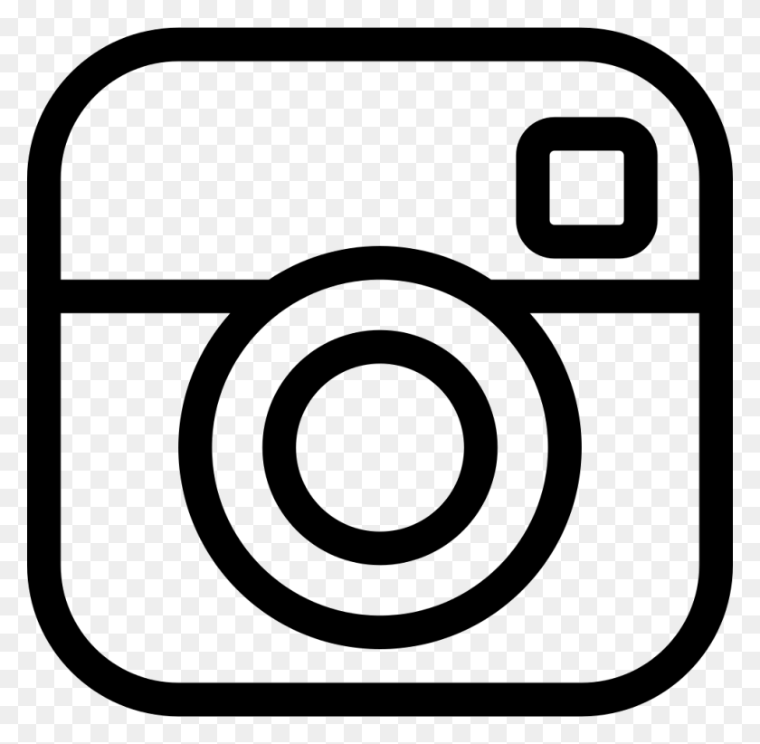 980x958 Instagram Social Outlined Logo Comments Logo Instagram En Blanc, Camera, Electronics, Digital Camera HD PNG Download