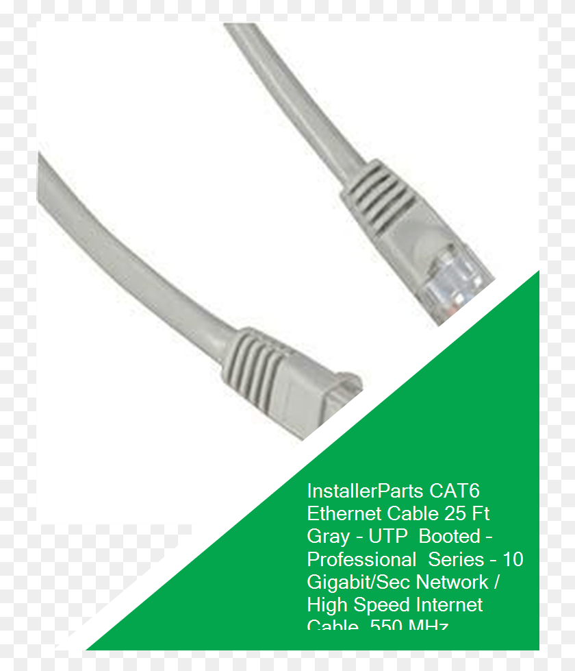 736x919 Installerparts Cat6 Ethernet Cable 25 Ft Gray Utp Booted Usb Cable, Adapter HD PNG Download