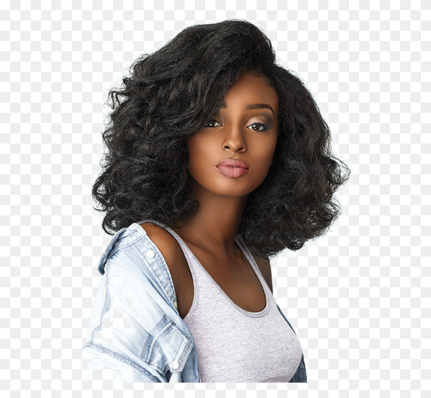 546x716 Instant Weave Half Wig Sensationnel Boss Lady Wig, Face, Person, Human HD PNG Download