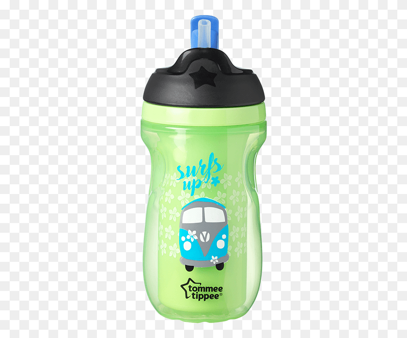 263x637 Insulated Straw Cup Green Surfs Up Tommee Tippee Active Straw Cup, Milk, Beverage, Drink HD PNG Download