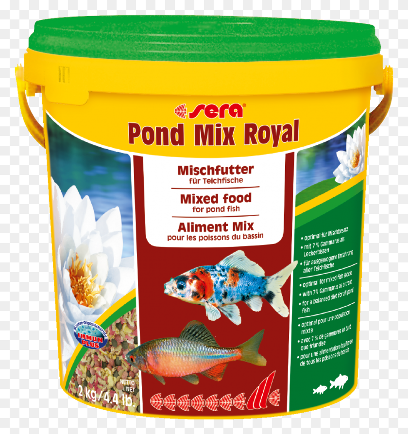 1056x1128 Descargar Png Int Sera Pond Mix Royal 10 L Sera Pond Granulat, Pez, Animal, Recipiente De Pintura Hd Png