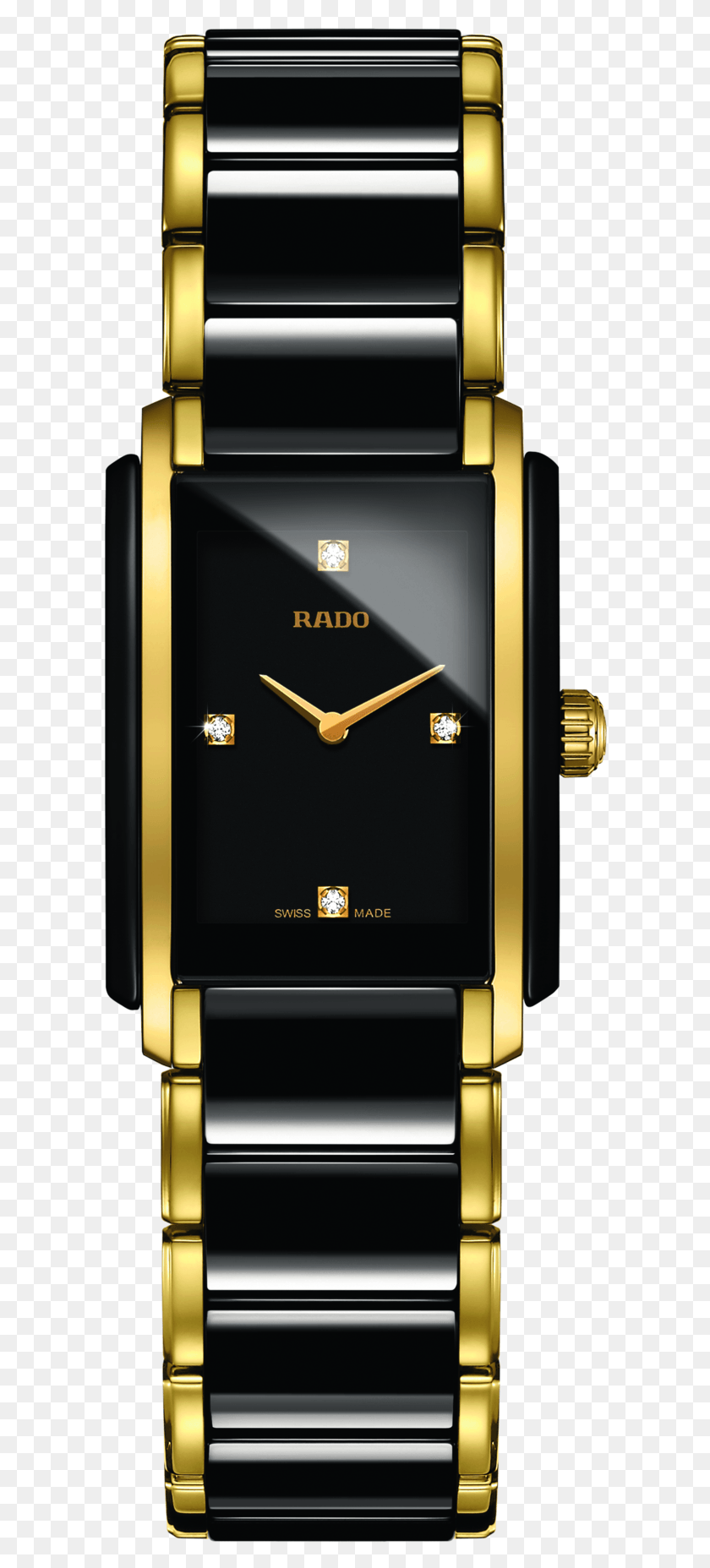 596x1796 Integral Diamonds R20845712 Womens Rado Black And Gold Watch, Wristwatch, Analog Clock, Clock HD PNG Download