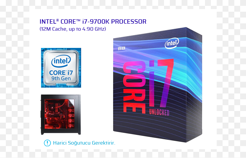 641x481 Intel Core I7 9700k Coffee Lake I7 9700k Box, Text, Paper, Poster HD PNG Download