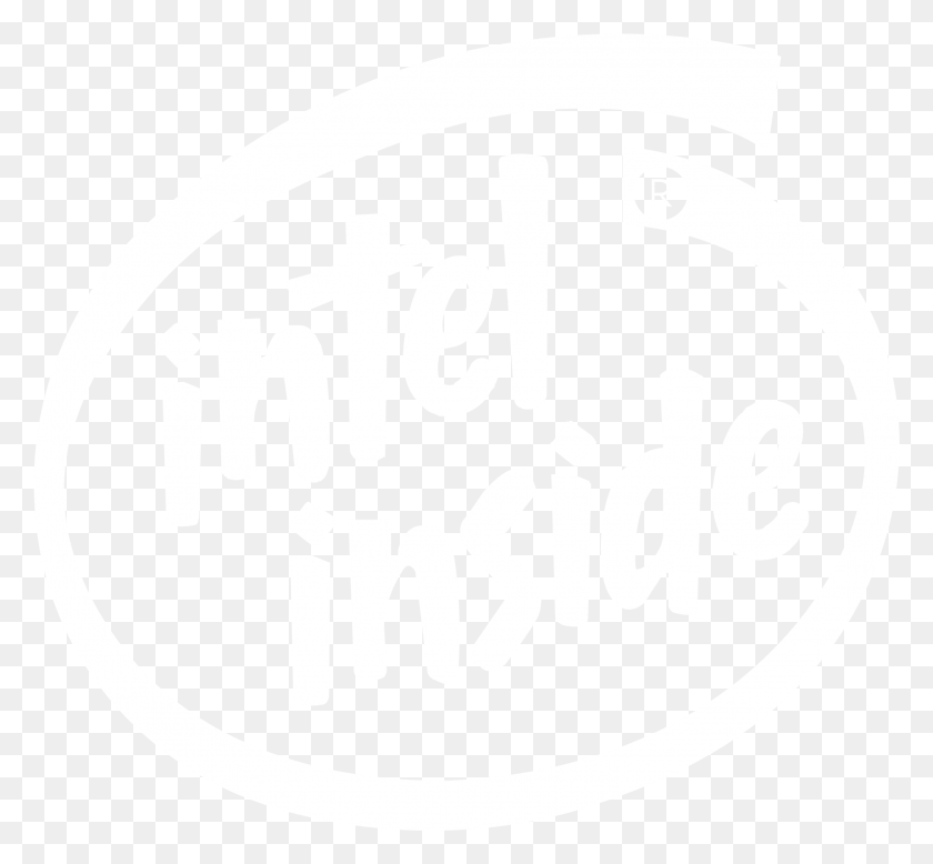 1997x1839 Intel Inside Logo Black And White Johns Hopkins Logo White, Label, Text, Coin HD PNG Download