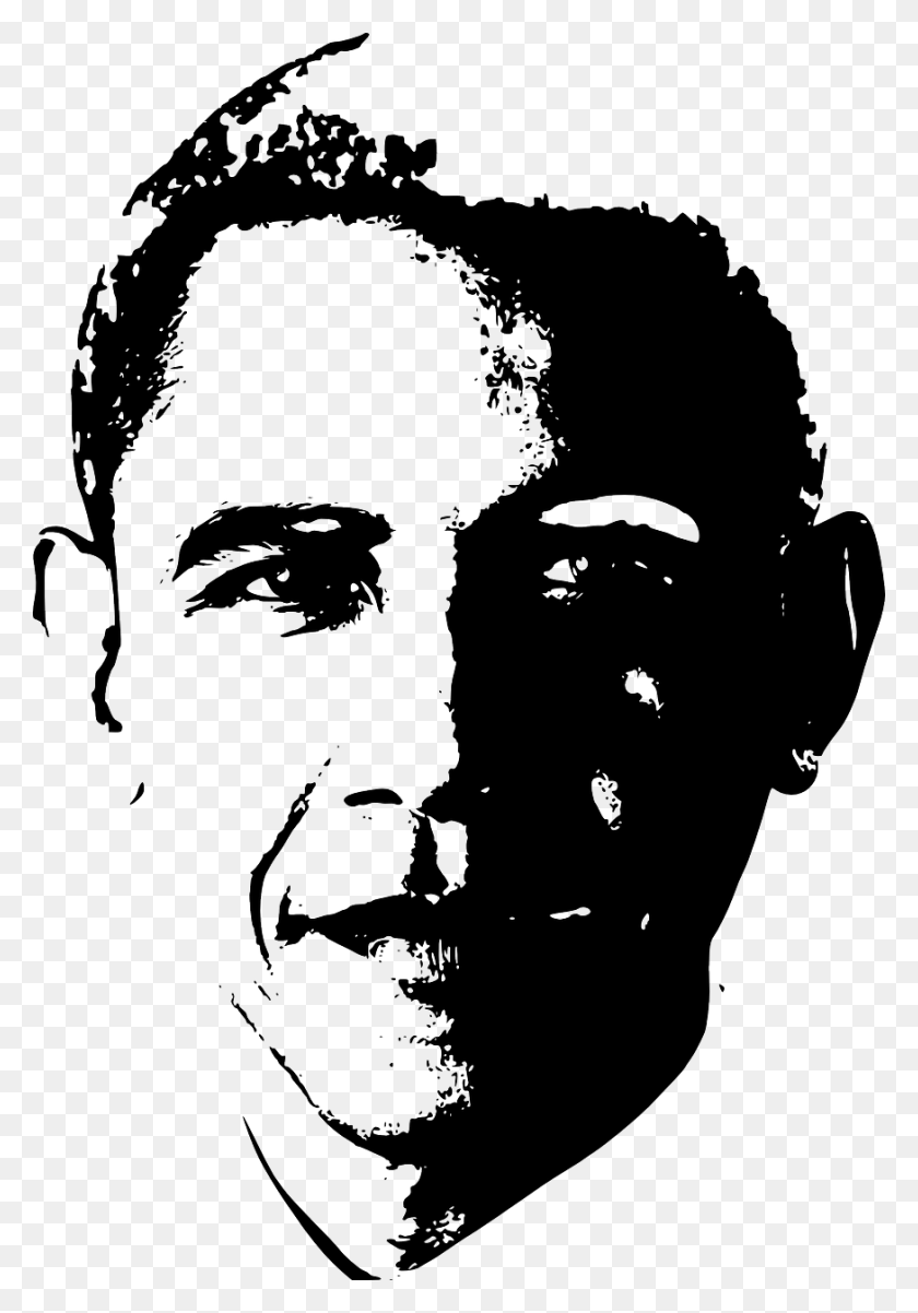 874x1280 Начальник Разведки Обама Черный И Белый Прозрачный, Голова, Лицо, Человек Hd Png Скачать