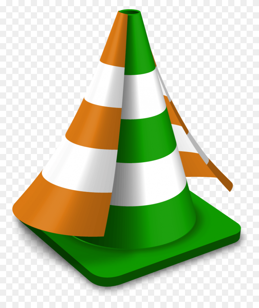 791x954 Interface Cone Vlc Media Player Green, Clothing, Apparel, Party Hat HD PNG Download