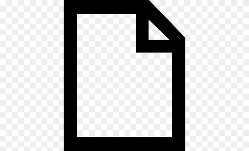 512x512 Interface Symbol Of Paper Sheet Outline With Right Upper, Gray PNG