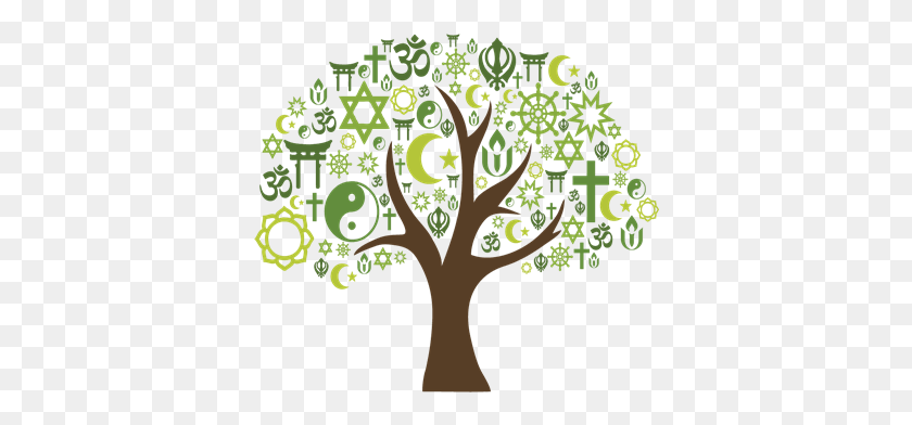 374x332 Interfaith Forum Logo Tree With Different Religious Interfaith Solidarity, Graphics, Plant HD PNG Download