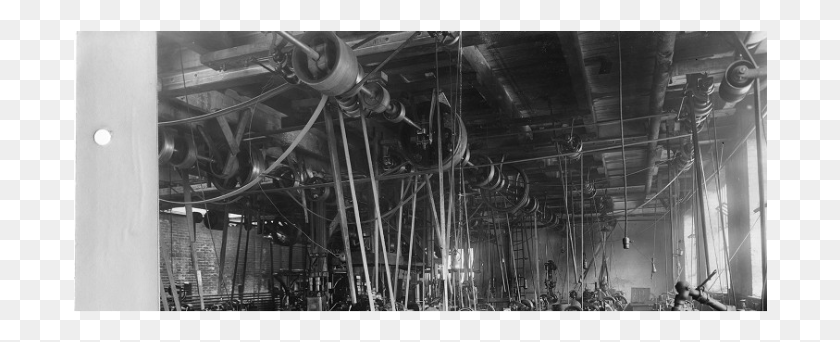 694x282 El Interior De La Fábrica De Kessler Detroit Motor Car Company Monocromo, Edificio, Rueda, Máquina Hd Png