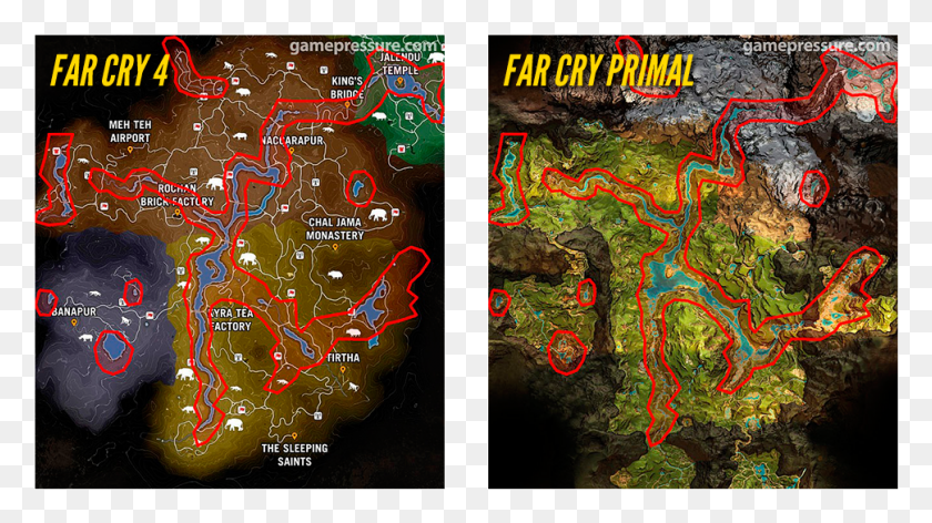 970x513 Interna De La Propia Ubisoft Que Lo Ha Confirmado Far Cry Primal Map Юг, Участок, Электроника Hd Png Скачать