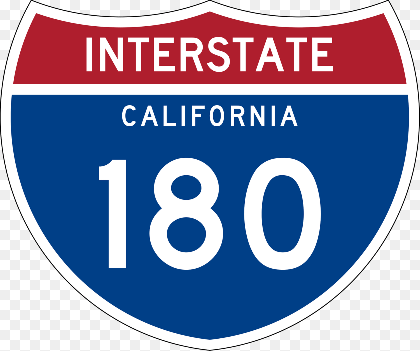 1920x1604 Interstate 180 California Sign Clipart, Symbol, Text, Number Sticker PNG