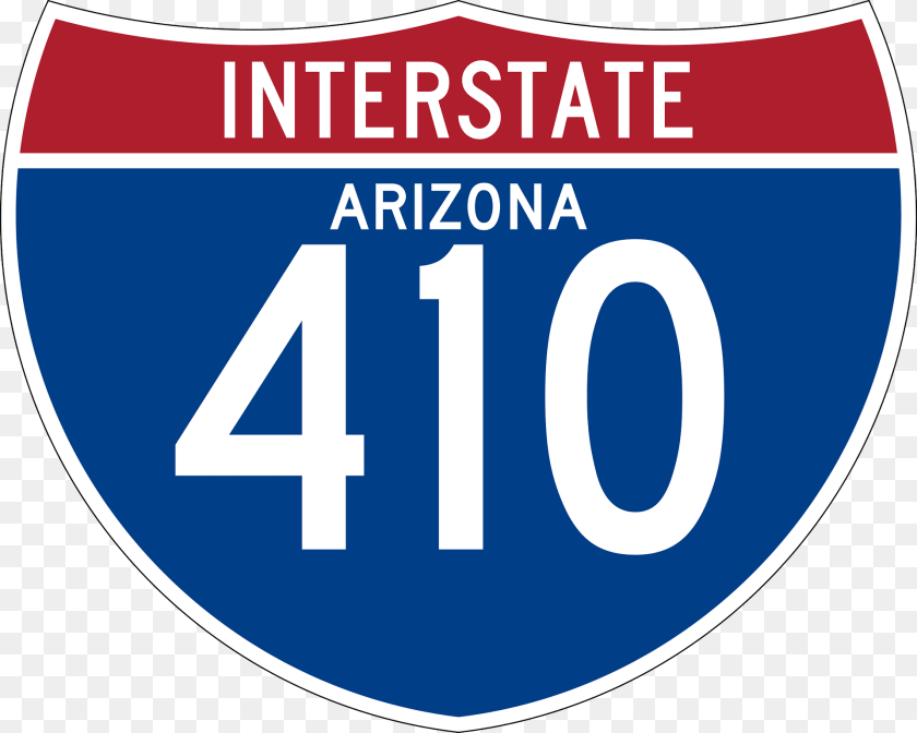 Interstate 410 Arizona Sign Clipart, License Plate, Transportation, Vehicle, Symbol Sticker PNG