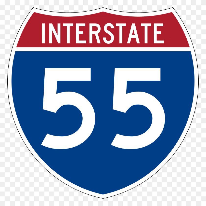 2000x2000 Interstate 55 Logo, Label, Text, Number HD PNG Download