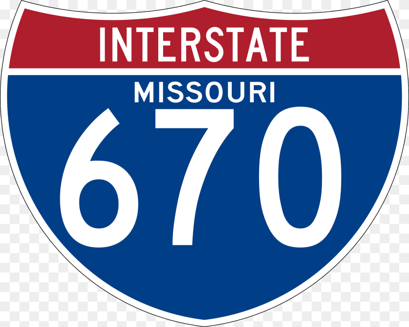 1920x1537 Interstate 670 Missouri Sign Clipart, Symbol, Number, Text PNG