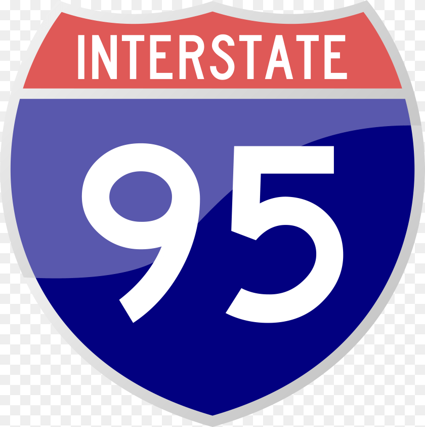 4897x4916 Interstate 95 Sign Clipart Interstate Sign, Symbol, Text, Disk PNG