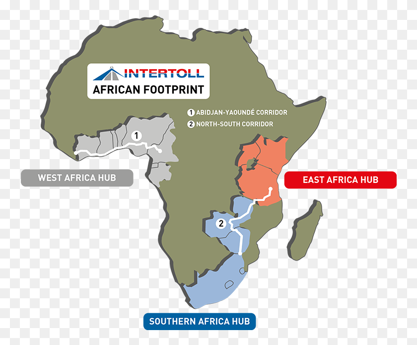 758x634 Intertoll Africa39s Aspiration Is To Become The Benchmark North South Corridor Africa, Map, Diagram, Plot HD PNG Download